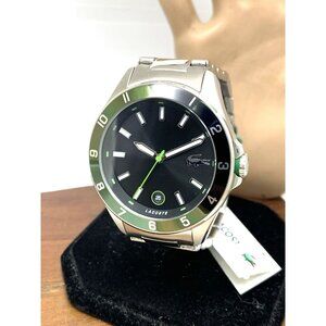 Lacoste Men's Watch 2011129 Quartz Black Dial Silver Stainless Steel 43mm